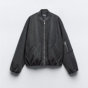 Gray bomber jacket